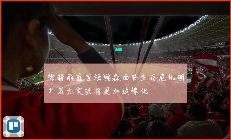 徐静雨直言杨瀚森面临生存危机明年若无突破将更加边缘化